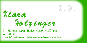 klara holzinger business card